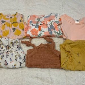 Baby Girl’s Bundle of 6 Summer Outfits Size Newborn and 0-3 Months